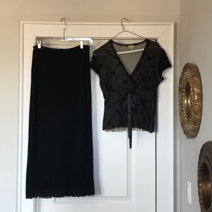 Petit Pois Lace Top and Skirt Set